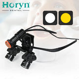 4X 5X 6X Binocular Magnifiger Surgical Loupes with Light 5W Blub Wire Headlight Headlamp Lithium Battery 300-600mm