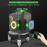 Ponbos Portable Mini Auto Self-leveling Nivel Laser Level 360 High Precision Lazer Level 12 Lines 3D Green Laser Measuring Tool