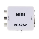 Mini VGA to AV RCA Audio Converter VGA2AV/CVBS Adapter with 3.5mm for PC to TV HD Computer to TV VGA to AV Converter