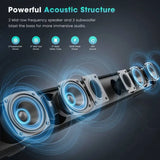 BESTISAN SE02H 2.2 CH HIFI Soundbar With 2 Built-in Subwoofers 3D Surround Sound Dynamic Audio BT USB AUX Optical Coaxial Input