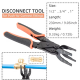 Push-Fit Disconnect Tong Tool for Easily Removing Push-To-Connect Fittings(1/2in, 3/4in, 1in), Multi-Sized Removal Tool