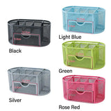 Office School Supplies With Drawer 9-Grid Storage Desk Organizer Stationery Container Metal Mesh Pen Holder