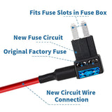 Upgraded Micro 2 Fuse Tap Adapter - Add a Circuit Fuse Tap 12V, Fuse Tap Adapter and 15AMP Fuses, Micro 2 Fuse Connector