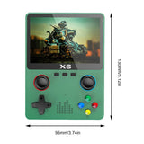 X6 Game Console 3.5 Inch IPS Screen Portable Game Console 2000mAh ATJ22735 32bit RISC Support Handle Connection Children Gifts