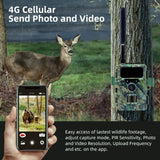 Redleaf 4G 32MP Cellular Cloud Trail Hunting Camera, Photo Traps with 850nm IR LEDs, App Viewing for Garden Security