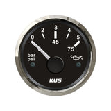 Instrument Car Oil Pressure Gauge 5bar 10bar 52mm Ship Car RV Universal Model with Night Light