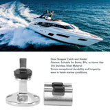 Door Catch Holder with Bracket 316 Stainless Steel Polished Marine Grade Polished Door Stopper for Boat Yacht RV Caravan