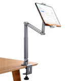Aluminum Adjustable Long Arm Phone Tablet Stand Holder for Desk & Bed Foldable Telescopic Arm Mount for IPad 4-12.9'' Devices