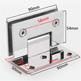 Stainless Steel Hinge Thickened Single-sided Wall Mount Glass Shower Fixing Clip Chrome BathDoor Hinge 90 Degree Folding Hinge
