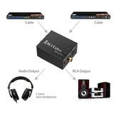 Digital Optical Coaxial Signal to Analog DAC SPDIF Stereo 2*RCA Audio Converter Adapter With Fiber Optical Cable 3.5MM Jack