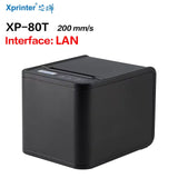 XP-T80 Restaurant Thermal Receipt Printer With Order Notification Automatic Paper Cutting HD Printing Logo Text Graphic QR Codes
