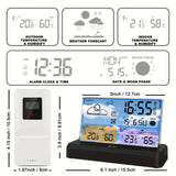 Digital Weather Station Transparent Temperature Humidity Meter Alarm Clock Calendar Forecast Trend In/Outdoor Hygrothermograph