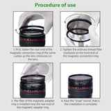 PRO TANLE Magnetic Filter Adapter Ring Kit 67mm 72mm 77mm 82mm Aluminum Alloy Magnet Ring Adapter for Filter and Lens Convert