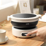 1.2L Folded Electric Cooking Pot Portable Multicooker Travel Rice Cooker Split Hot Pot 304 Stainless Steel Electric Skillt 500W