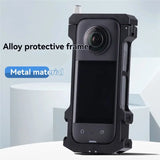 E-Easy To Use-For Insta 360 X3 Metal Protective Case With Cold Shoe Mount Panoramic Action Camera Cage