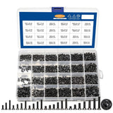 720pcs Laptop Notebook Computer Carbon Steel Screws Kit Set, Flat Head Phillips Screw , M1.4/1.7/2/2.5/3 Countersunk ssd Screws