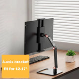 New Expandable Monitor Desk Holder 360° Swivel Adjustable Tablet Stand Foldable Tablet Bracket for 12-17in