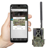4G LTE, 2.7K HD Video Cellular Wildlife Trail Camera, Photo Traps with Live View, Cloud Storage, App Setting for Home Security