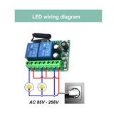 433Mhz Wireless Remote Control Switch AC 85-256V Relay 2 Channels Receiver Module For Garage Doors, Curtains, Lighting