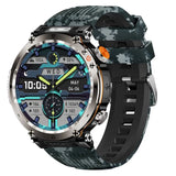 Flashlight Smart Watch Men BT Calls Voice Assistant Watchproof Heart Rate Monitor Remote Control Photography Outdoor Compass
