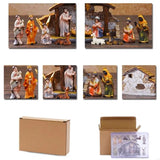 2025 New Christmas Nativity Set Holy Family Resins Figurine Statue with Stable Miniature Christmas Nativity Scene Sculptures