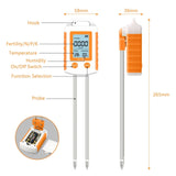 6 in 1 Soil Tester NPK Nutrient Meter Digital Soil Fertility Humidity Temperature PH Monitor for Garden Farm Greenhouse