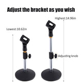 Portable Mic Stand Professional Pedestal Feet Adjustable Desk Holder Bracket Speech Live Fixing Frame Microphone Bracket