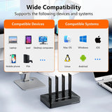 Blueendless 4-Bay M.2 NVME SATA SSD Enclosure Tool-Free, USB 3.2 Gen 2 10Gbps External Hard Drive Docking Station for M.2 NVMe