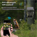 BSTCAM 4K WiFI 60MP Solar Powered Night Vision Infrared Photo Traps Waterproof Trail Camera for Wildlife Monitoring Hunting