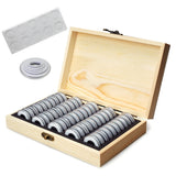 Durable 50 Pcs Coin Holder Case With Wooden Storage Box Coin Display Case Round Coin Capsules Commemorative Coin Holder