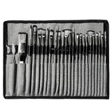 Cloth Roll 24Pcs Artist Paint Brushes Set Nylon Hair with Scraper Watercolor Brush Pen Delicate Wooden Handle