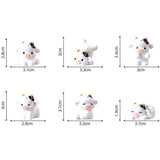 48PCS Mini Cow Figurines Resin Cow 6 Kinds of Cute Cow Resin Animal Mini Resin Figures Outdoor Home Garden Decoration Accessorie