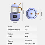 400ml Electric Kettle Health Preserving Pot Slow Cooker Mini Boiled Water Pot Kettle Glass Stew Cup Multifunctional Teapot 220V