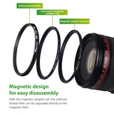 PRO TANLE Magnetic Filter Adapter Ring Kit 67mm 72mm 77mm 82mm Aluminum Alloy Magnet Ring Adapter for Filter and Lens Convert