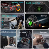 GPS Motion Track Smart Watch Men Flashlight Compass Waterproof 600mAh Battery Outdoor Sport Tracker Bluetooth Call Smartwatch