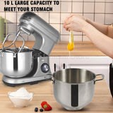 10L Stand Mixer 2000W Powerful Mixer 8 Speed Settings Stainless Steel Electric Kitchen Blender Home Appliance for Baking Dough