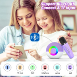 Mini Karaoke Machine With 2 Mic, Portable Bluetooth Microphone Song  With LED Light,Chritmas Birthday Gift For Kids