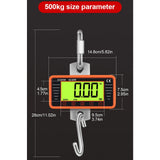 500kg/1100lbs Heavy-Duty Digital Hanging Scale Portable Weighing Tool for Steel Industry Construction Sites and Outdoor