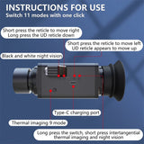 4K UHD Infrared Thermal Imaging Night Vision Monoculars 7X Magnification Infrared Thermal Camera for Outdoor with 11 Modes
