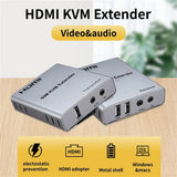 60M USB KVM HDMI Extender 1080P over CAT5e Cat6 RJ45 Ethernet Cable Audio Video Transmitter Receiver Signal Extension Converter