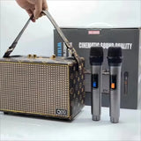 SK-2036 Portable Wireless Bluetooth Microphone Speaker System Dual-Mic Set Karaoke Outdoors Handheld Plaid/Patterned Speakers