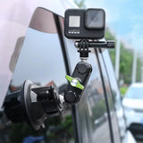 Universal Car Suction Cup Mount with Adjustable Metal Magic Arm Stand for GoPro/Insta360 & DJI Action & Action2 and Phones
