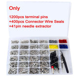 1642Pcs Connector Pins Kit,1/1.5/1.8/2.2/2.3/2.8/3.5mm Male&Female Wire Pins,Non Insulated Wire Terminal Pin Kit,Pin Crimp Plier