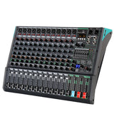 PA12 12-Channel Professional Audio Mixer Video Lighting Console MP3 Computer Input 99 Built-In Reverb Effects Audio Mixing