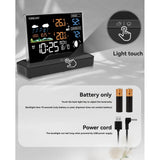 Wireless Weather Station Home RF Alarm Clock VA Color Screen In/Outdoor Thermometer Hygrometer with Weather Forecast 2025 New
