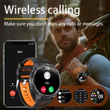 HT33 Smartwatch With Flashlight BT Call Real-time Heart Rate Monitor GPS Track Compass Deep Waterproof Outdoor Sports Smartwatch