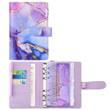 Save Money A6 Budget Binder with Zipper Cash Envelopes PU Leather Money Saving Binder Expense Sheets Cashew Flowers
