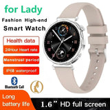 EX200 Smart Watch for Lady 1.6-inch HD Screen BT Calls Remote Control Photography DIY Custom Watchfaces Female Menstrual Period