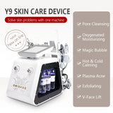 Portable 9 in 1 Facial Care Skin Equipment Peel Firming Dermabrasion Oxygen Jet Facial Care Machines Hydra Bubble Beauty Machine