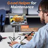 2500X HDMI Digital Microscope 3 Lens 2K Video Microscopio Camera 10.1" IPS Screen DIY Electronics Phone Repair Soldering Tools